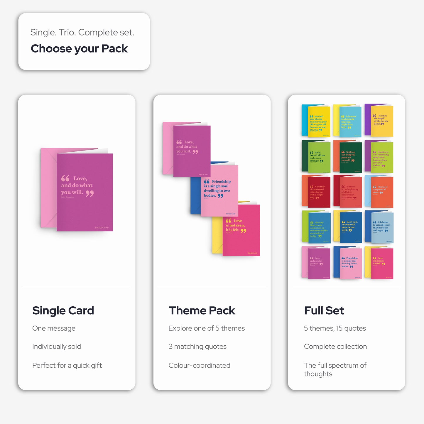 Biglietti d’auguri con citazioni filosofiche (set 3-15) - Philocard